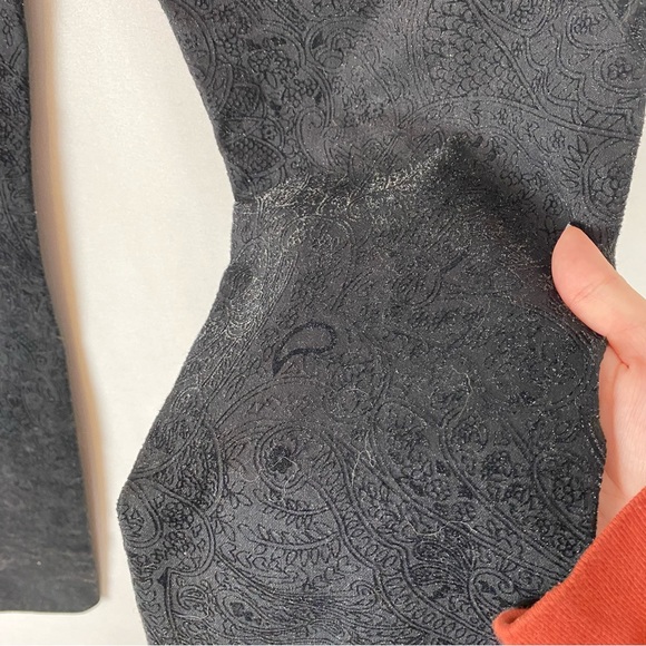 7 for all Mankind Black Paisley Shimmery Velvet Skinny Pant Size 27 - Picture 7 of 13